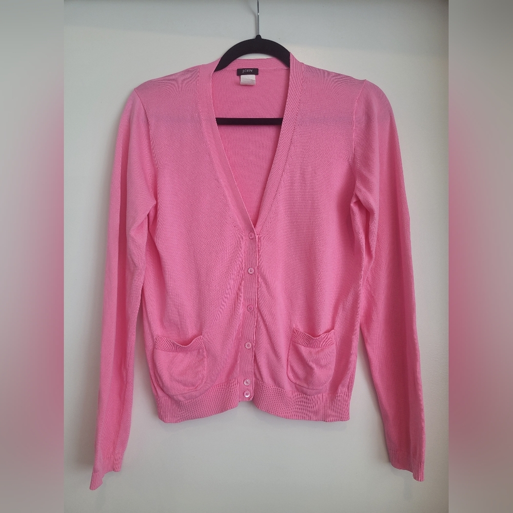 J. Crew Flamingo Pink Cardigan Medium
